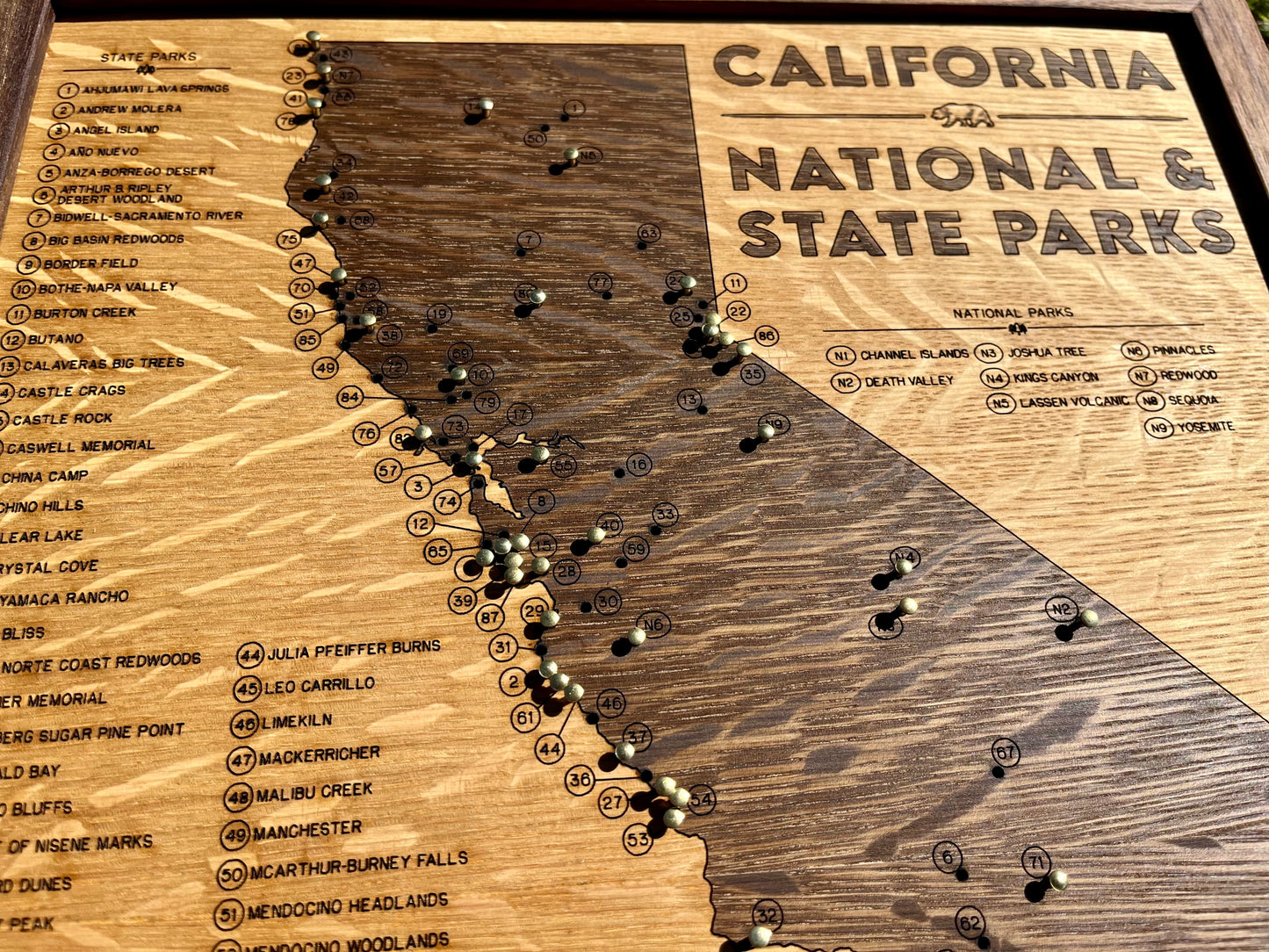 California State Parks Push-Pin Map
