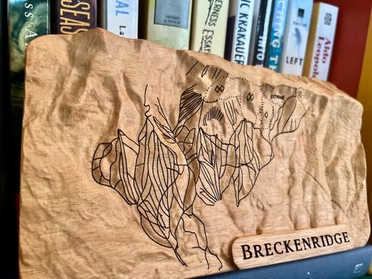 Breckenridge Ski Resort 3D Wooden Map – Handcrafted Topography Model with Laser-Etched Ski Trails