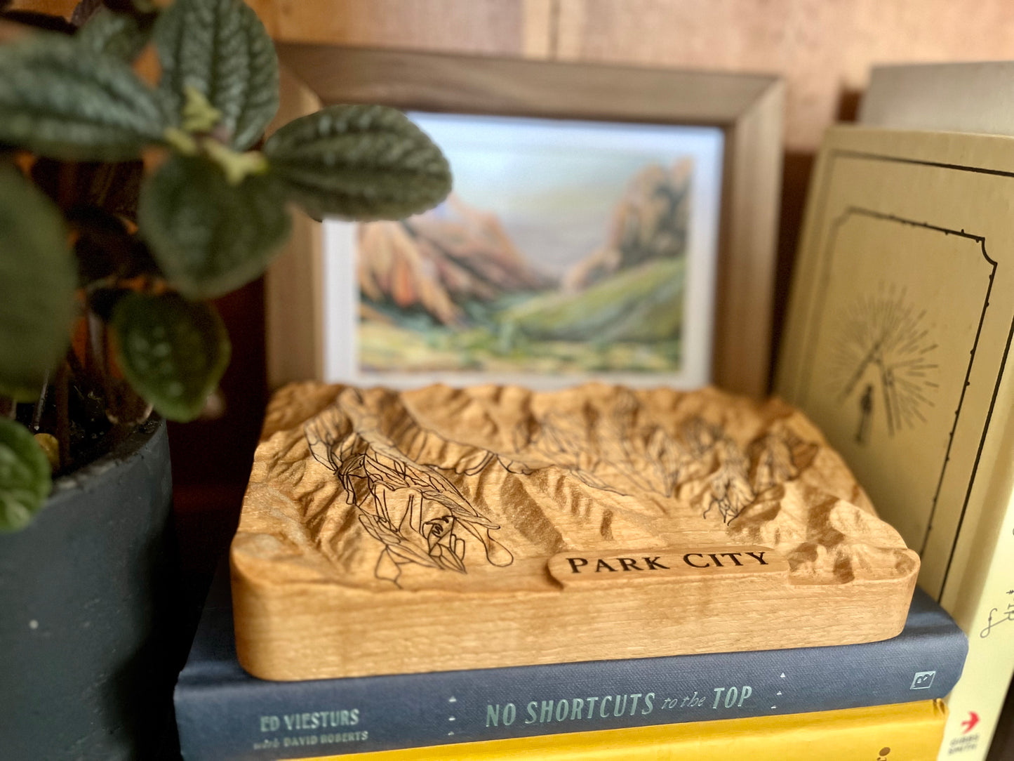 Park City Mountain Resort 3D Wooden Map – Handcrafted Topography Model with Laser-Etched Ski Trails