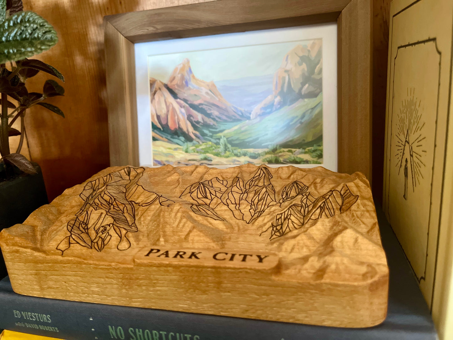 Park City Mountain Resort 3D Wooden Map – Handcrafted Topography Model with Laser-Etched Ski Trails