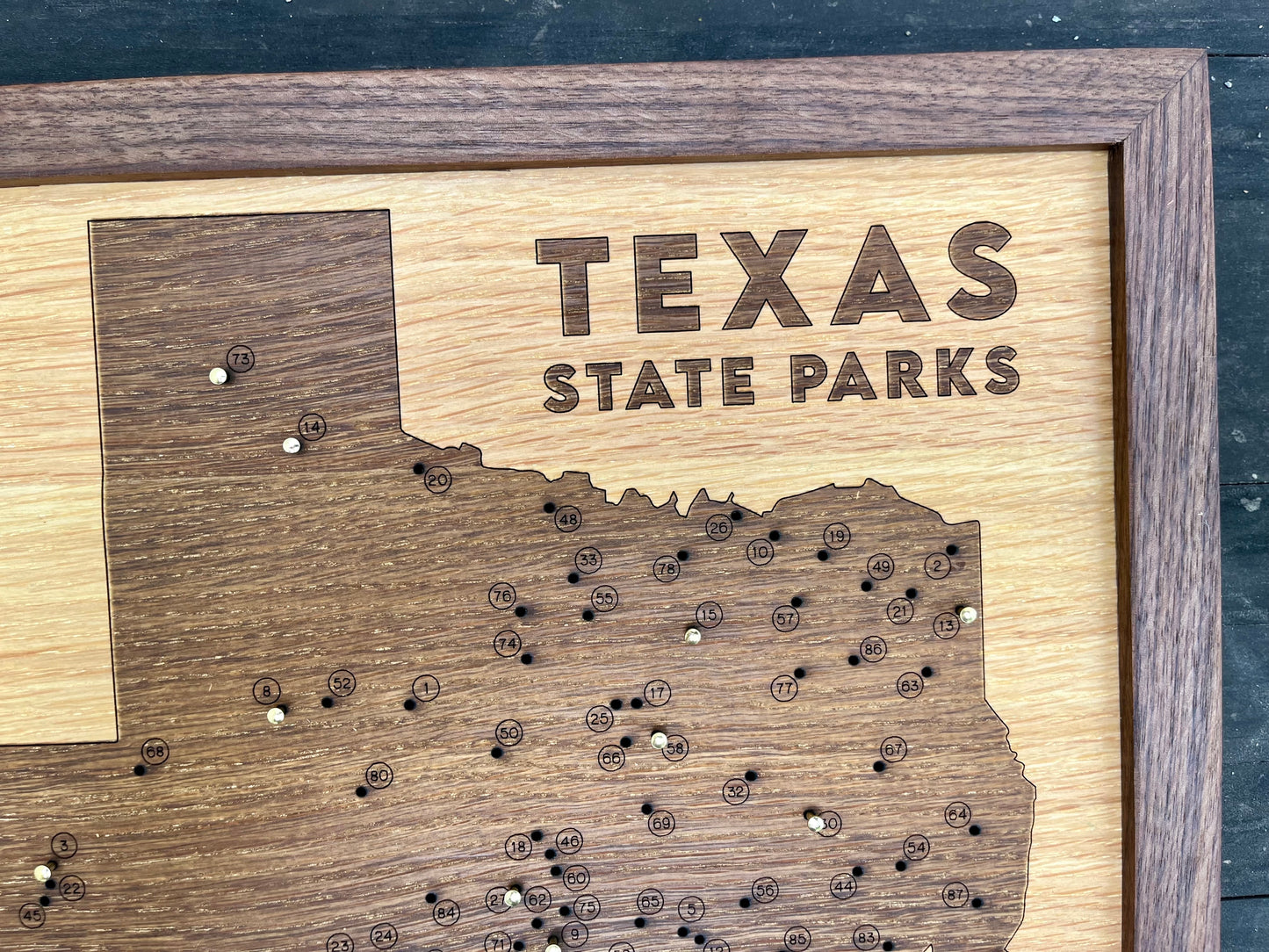 Texas State Parks Push-Pin Map