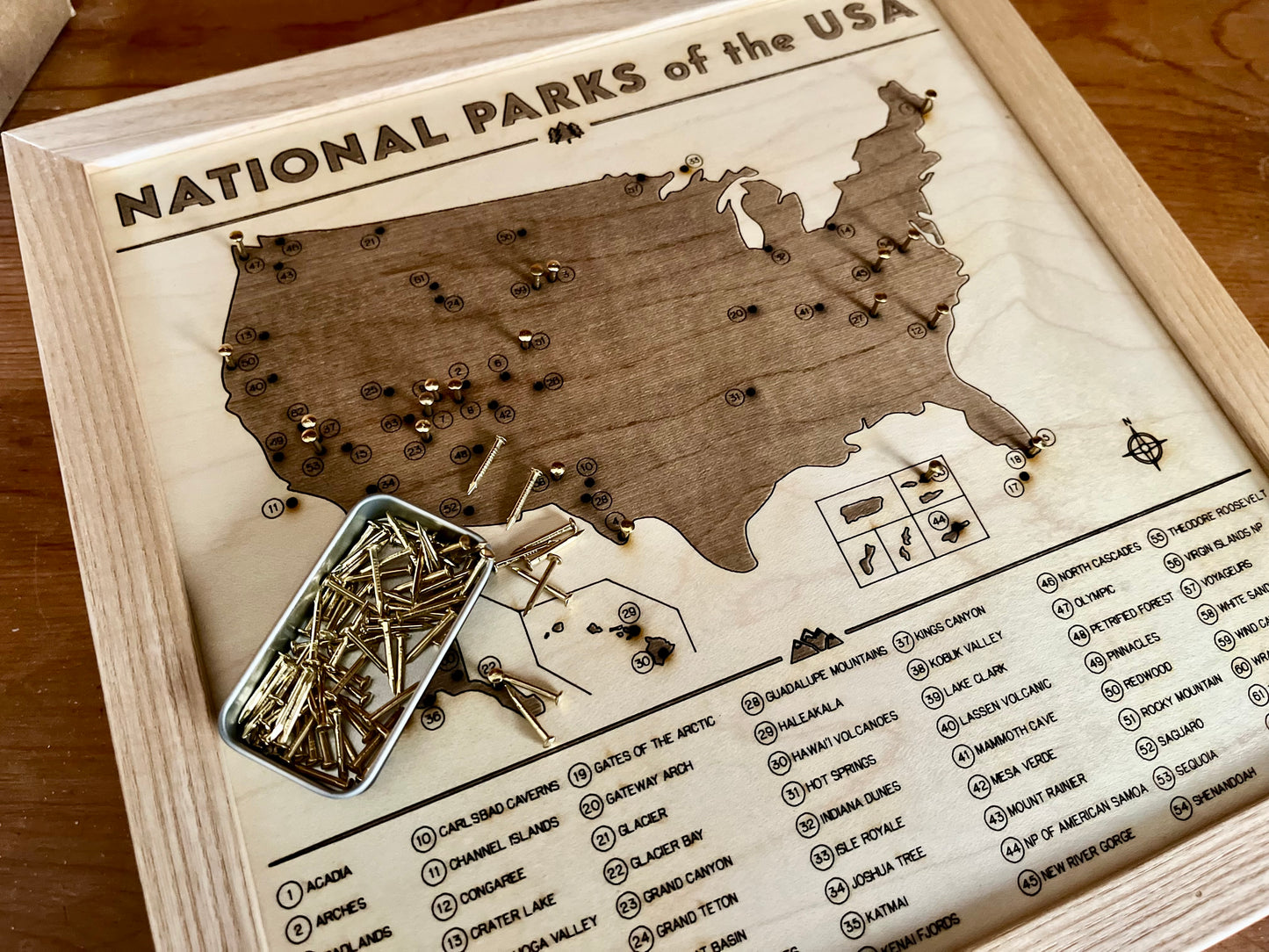 National Parks Push-Pin Map
