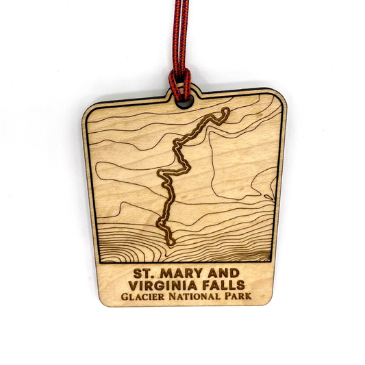 St. Mary and Virginia Falls - Glacier National Park Ornament